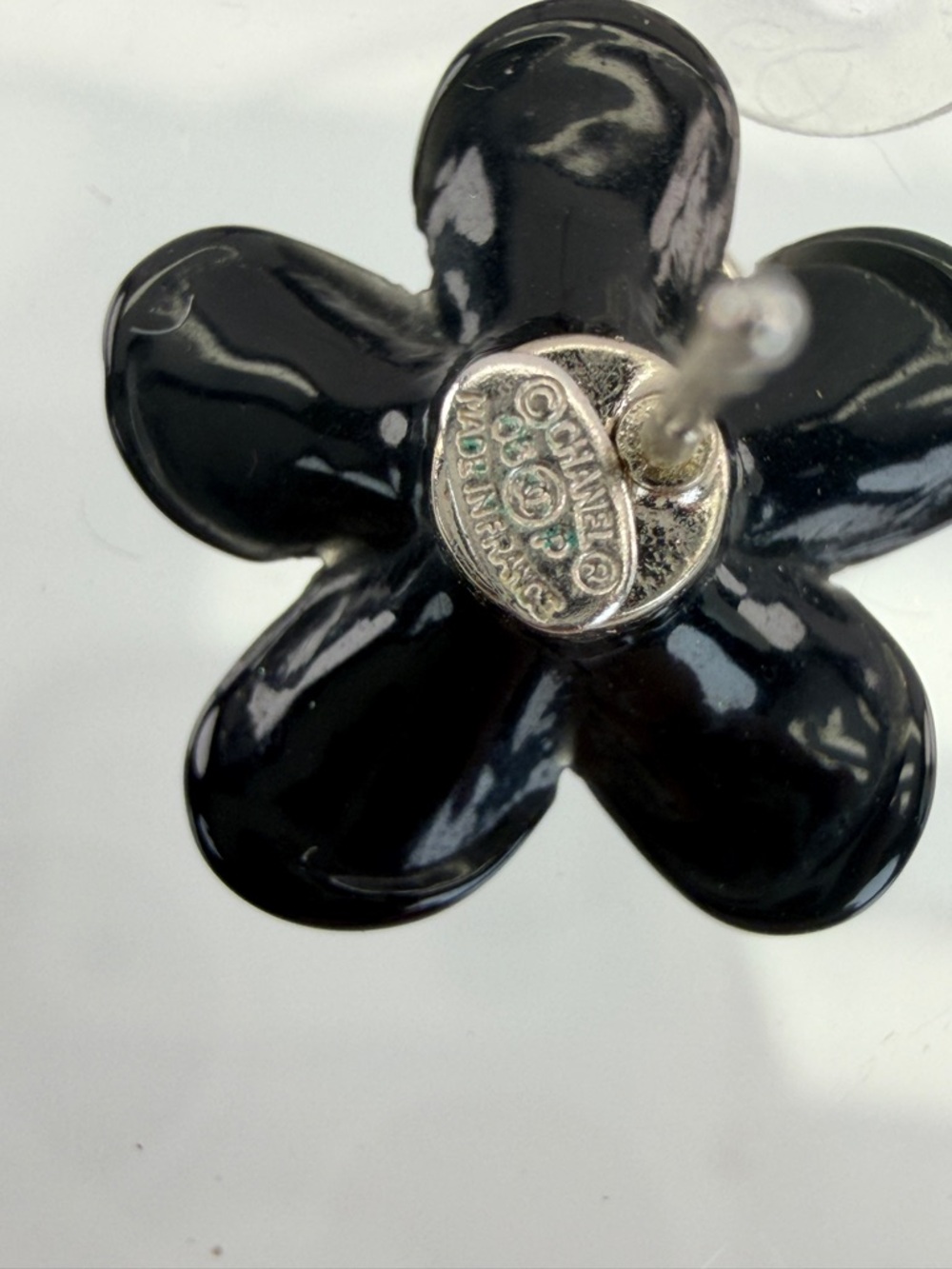 Chanel Coco Flower Cc Black Stud Earrings 05P - Picture 8 of 8